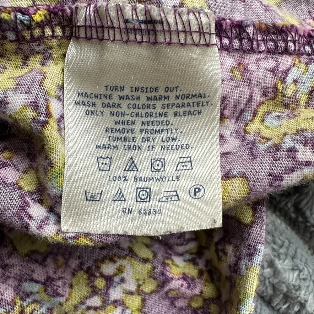 Land’s End cotton yellow and purple floral midi dress